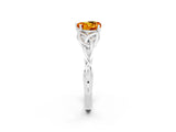 White gold Heart Cut Citrine Solitaire Engagement Ring with Celtic Knot Band and Four-Prong Setting_2