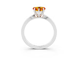 White gold Heart Cut Citrine Solitaire Engagement Ring with Classic Band and Four-Prong Setting_26
