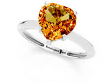 White gold Heart Cut Citrine Solitaire Engagement Ring with Classic Band and Four-Prong Setting_43