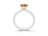 White gold Heart Cut Citrine Solitaire Engagement Ring with Pavé Band and Four-Prong Setting_3