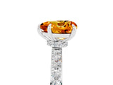 White gold Heart Cut Citrine Solitaire Engagement Ring with Pavé Band and Four-Prong Setting_5