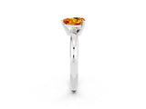 White gold Heart Cut Citrine Solitaire Engagement Ring with Round Band and Four-Prong Setting_2