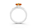 White gold Heart Cut Citrine Solitaire Engagement Ring with Round Band and Four-Prong Setting_3