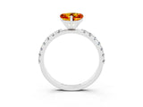 White gold Heart Cut Citrine Solitaire Pavé Band with Four-Prong Setting_3