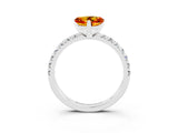 White gold Heart Cut Citrine Solitaire Pavé Engagement Ring with Round Band and Prong Setting_15