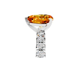 White gold Heart Cut Citrine Solitaire Pavé Engagement Ring with Round Band and Prong Setting_17