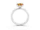 White gold Heart Cut Citrine Solitaire Ring with Thin Band and Four-Prong Setting_3