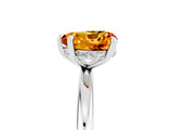 White gold Heart Cut Citrine Solitaire Ring with Thin Band and Four-Prong Setting_5