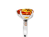 White gold Heart Cut Citrine Solitaire Ring with Thin Band and Prong Setting_17