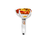 White gold Heart Cut Citrine Solitaire Ring with Thin Band and Prong Setting_23