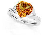 White gold Heart Cut Citrine Solitaire Twist Band Prong Setting Ring_37
