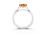 White gold Heart Cut Citrine Solitaire Twist Band Prong Setting Ring_39