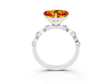 White gold Heart Cut Citrine Solitaire Twisted Band with Round  Accents and Prong Setting_15