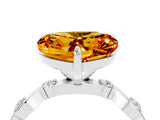 White gold Heart Cut Citrine Solitaire Twisted Band with Round  Accents and Prong Setting_16
