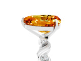 White gold Heart Cut Citrine Solitaire Twisted Band with Round  Accents and Prong Setting_17