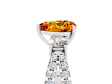 White gold Heart Cut Citrine Three-Stone Ring with Pavé Split Shank and Four-Prong Setting_5