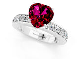 White gold Heart Cut Cut Channel Set Diamond Engagement Ring with Four-Prong Setting_1