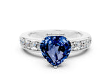 White gold Heart Cut Cut Channel Set Diamond Engagement Ring with Four-Prong Setting