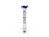 White gold Heart Cut Cut Channel Set Diamond Engagement Ring with Four-Prong Setting_2
