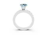 White gold Heart Cut Cut Channel Set Diamond Engagement Ring with Four-Prong Setting_3