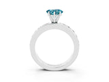 White gold Heart Cut Cut Channel Set Diamond Engagement Ring with Four-Prong Setting_3
