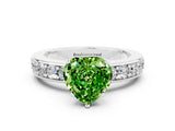 White gold Heart Cut Cut Channel Set Diamond Engagement Ring with Four-Prong Setting