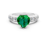 White gold Heart Cut Cut Channel Set Diamond Engagement Ring with Four-Prong Setting