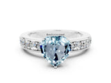 White gold Heart Cut Cut Channel Set Diamond Engagement Ring with Four-Prong Setting