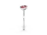 White gold Heart Cut Cut Channel Set Solitaire Engagement Ring with Four-Prong Setting_2