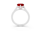 White gold Heart Cut Cut Channel Set Solitaire Engagement Ring with Four-Prong Setting_3