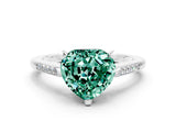 White gold Heart Cut Cut Channel Set Solitaire Engagement Ring with Four-Prong Setting