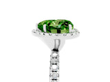 White gold Heart Cut Cut Diamond Floral Halo Engagement Ring with Pavé Band and Prong Setting_5