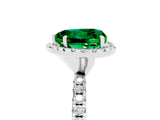 White gold Heart Cut Cut Diamond Floral Halo Engagement Ring with Pavé Band and Prong Setting_5