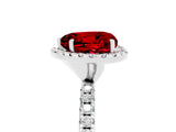 White gold Heart Cut Cut Diamond Floral Halo Engagement Ring with Pavé Band and Prong Setting_5