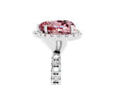 White gold Heart Cut Cut Diamond Floral Halo Engagement Ring with Pavé Band and Prong Setting_5