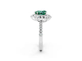 White gold Heart Cut Cut Diamond Floral Halo Pave Band with Prong Setting_2