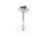 White gold Heart Cut Cut Diamond Floral Halo Pave Band with Prong Setting_2