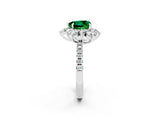 White gold Heart Cut Cut Diamond Floral Halo Pave Band with Prong Setting_2