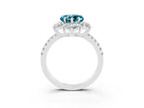 White gold Heart Cut Cut Diamond Floral Halo Pave Band with Prong Setting_3