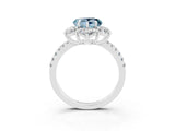 White gold Heart Cut Cut Diamond Floral Halo Pave Band with Prong Setting_3