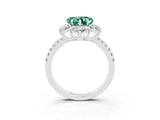 White gold Heart Cut Cut Diamond Floral Halo Pave Band with Prong Setting_3