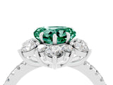 White gold Heart Cut Cut Diamond Floral Halo Pave Band with Prong Setting_4