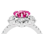 White gold Heart Cut Cut Diamond Floral Halo Pave Band with Prong Setting_4