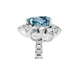 White gold Heart Cut Cut Diamond Floral Halo Pave Band with Prong Setting_5