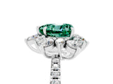 White gold Heart Cut Cut Diamond Floral Halo Pave Band with Prong Setting_5