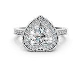 White gold Heart Cut-Cut Diamond Halo Engagement Ring with Pave Band and Prong Setting_38
