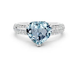 White gold Heart Cut Cut Diamond Milgrain Marquise Band with Prong Setting