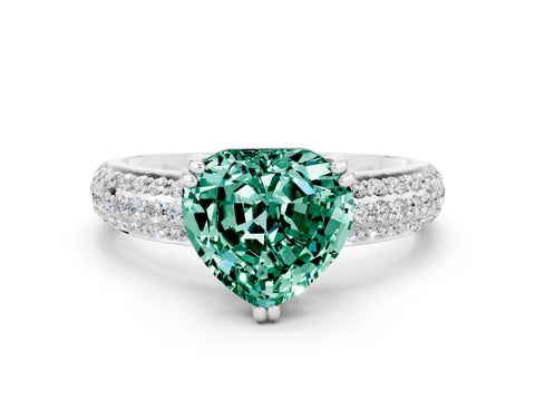 White gold Heart Cut Cut Diamond Milgrain Marquise Band with Prong Setting