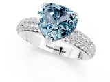 White gold Heart Cut Cut Diamond Milgrain Marquise Band with Prong Setting_1