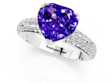 White gold Heart Cut Cut Diamond Milgrain Marquise Band with Prong Setting_1